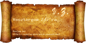 Vesztergom Zóra névjegykártya